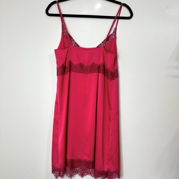 Simone Perele Satin Secrets Chemise Slip Dress Nightgown NEW Pink Lace Sz 8 - Picture 6 of 14